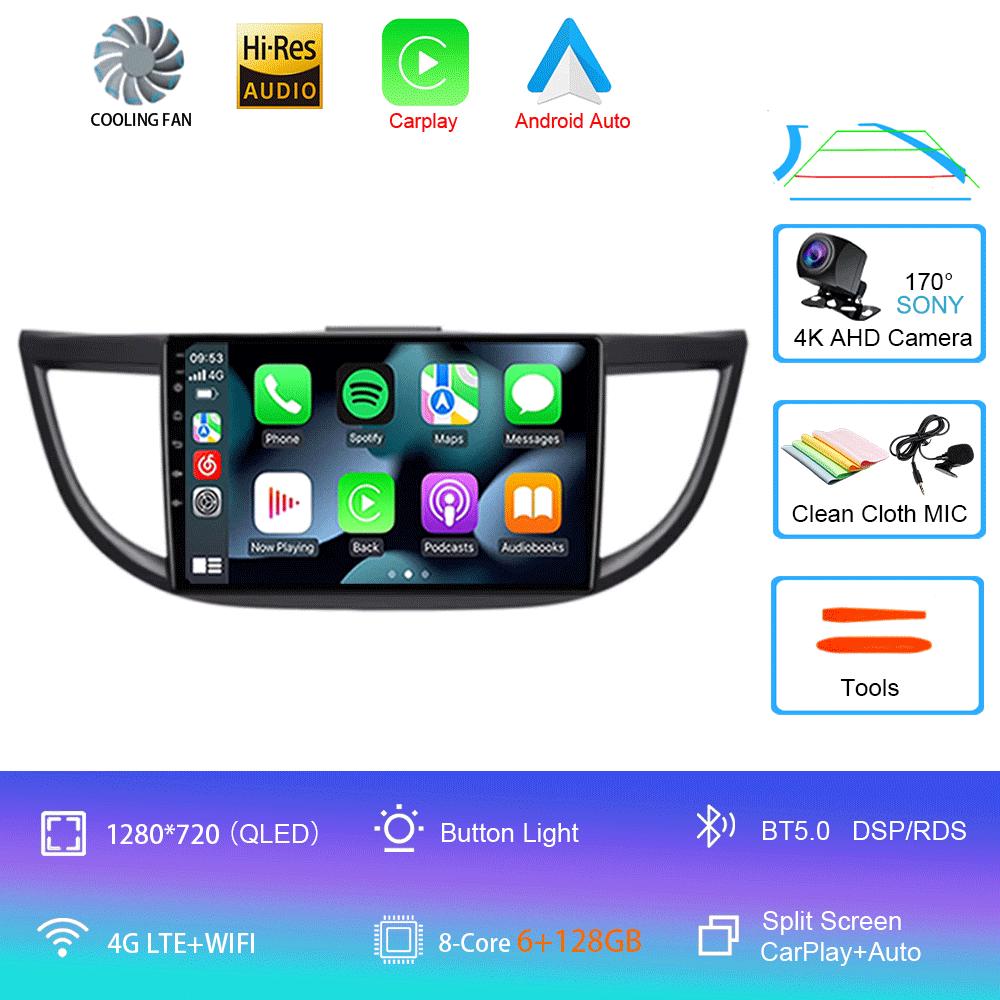 Android 14 Radio For Honda CRV CR-V 2011 2012 2013 2014 2015 2016 Carplay Mobil Multimedia Video Player Navigasi GPS 2din Screen