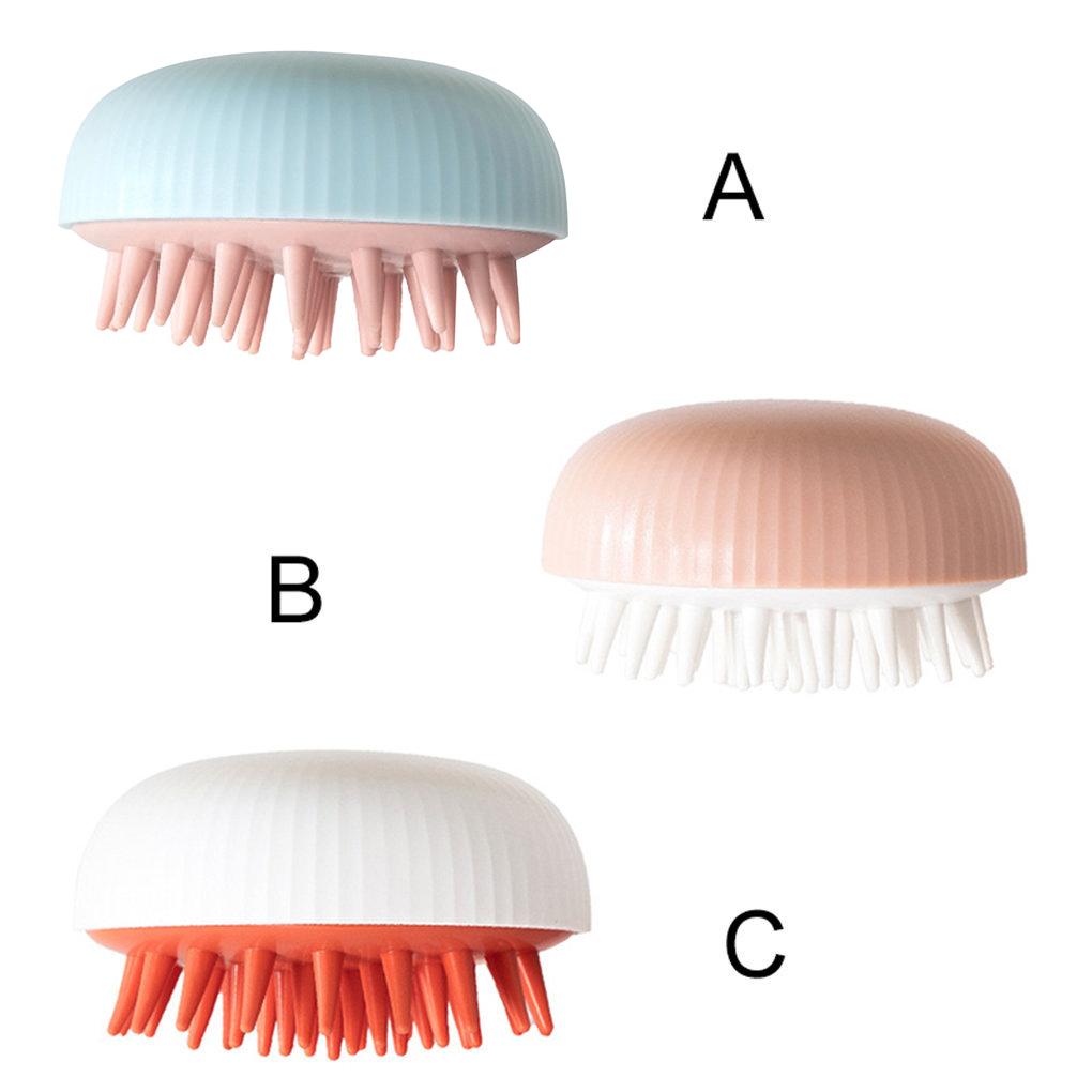 Silicone Shampoo Brush Hair Scalp Massager Portable Shower Scrubbing Brush for Exfoliating