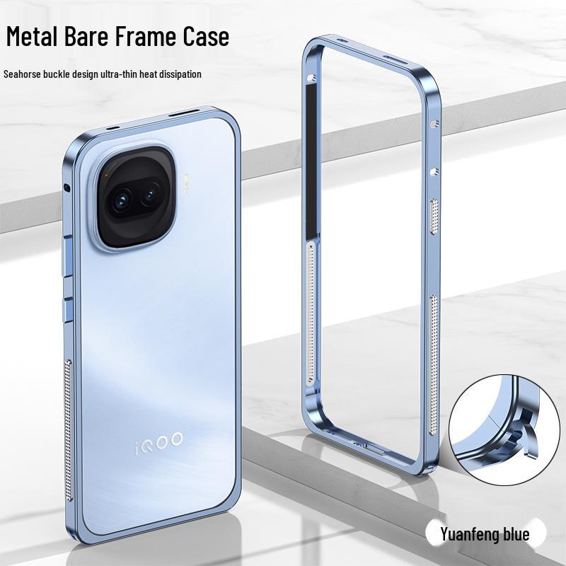 

Металлический чехол для телефона iQOO Z11 Turbo Cooling Seahorse Buckle, защищенный от падения, совместимый с рамой суперкара iQOOZ11 Turbo синий