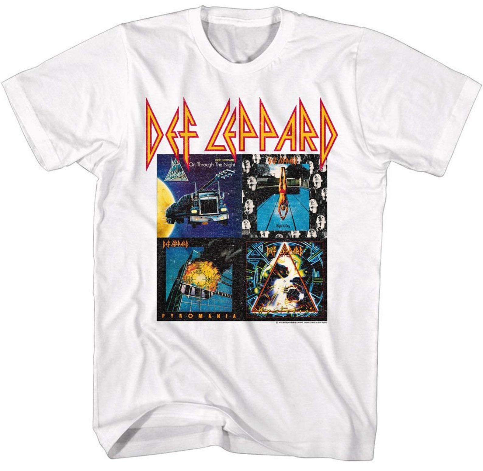 Def Leppard 80 s Album White Adult T-Shirt 3XL
