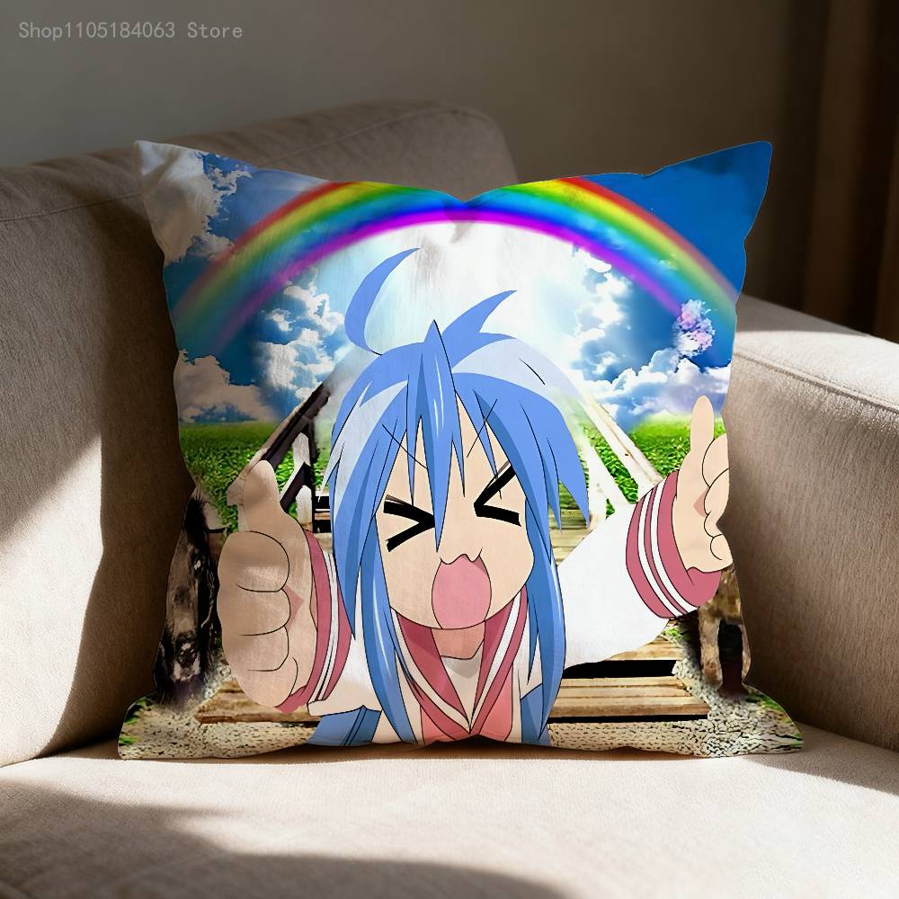 Konata L-Lucky Izumi S-Star Pillow Case For Sofa Decor Car Office Room Printing Cushion Cover Decorations and Protector