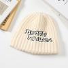 English Alphabet Embroidery Knitted Wool Hat Women's Hat Fashion Versatile English Alphabet Splicing Hat Women's