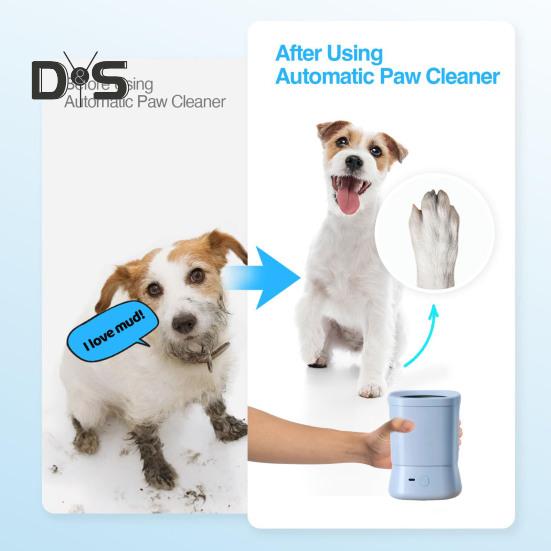 Automatic Dog Paw Cleaner USB Rechargeable Dog Paw Washing Cup Silicone Muddy Foot Cleaning Machine for Small Medium Large Cats Dogs