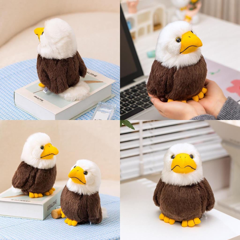 Adorable Plush White Headed Eagle Stuffed Animal Toy For Kids Soft Cuddly Doll
