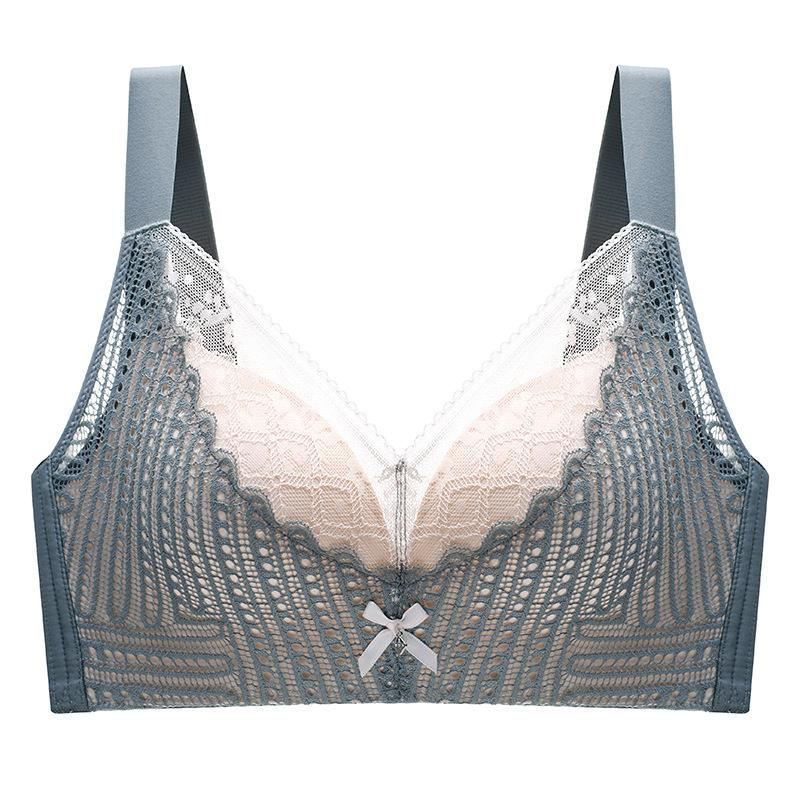 Large Size Lingerie for Women Thin Cut Without Steel Rims Gathered Bra Gathered Accessory Bra Anti Sagging Full Cup Bra