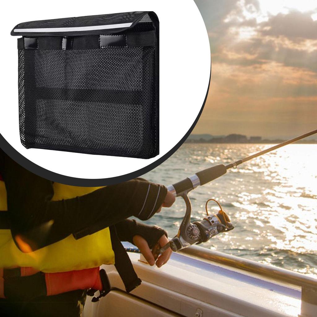 Boat Storage Bag with Lid Mesh Tackle Versatile Pouch Waterproof Lightweight Accessories Holder