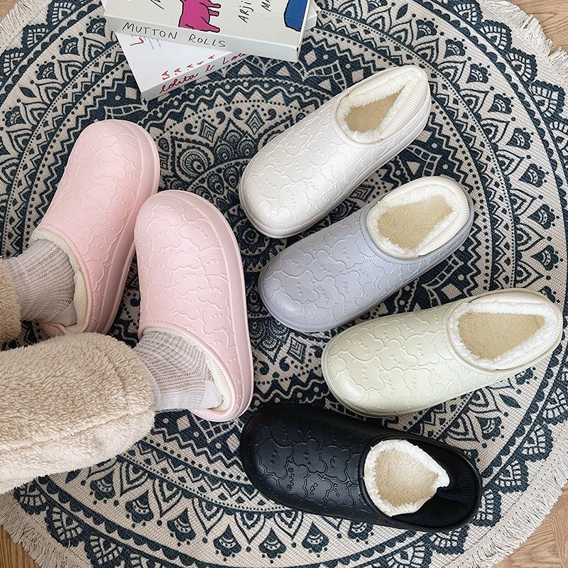 Cotton slippers women's new winter outer wear indoor living warm shoes bag heel waterproof confinement shoes cotton shoes women