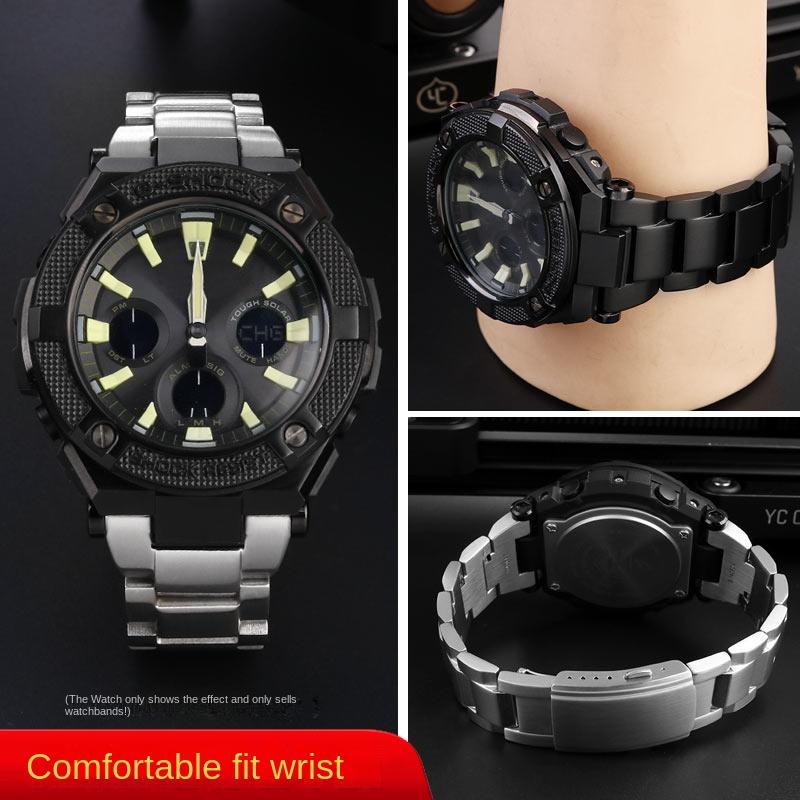 Pro Casio G-Shock řemínek k hodinkám GST-210 GST-W300 GST-400G GST-B100 S100D/S110D/W110 Kovový řemínek Náramek na hodinky z nerezové oceli