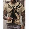 New Summer Men's Fashion T-shirt Personality Wolf Printed Men's T-shirt Top