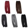 Men Homewear Pants Thicken Loose Solid Color Coral Fleece Elastic Waist Cold-proof Drawstring Loose Men Winter Pants for Camping