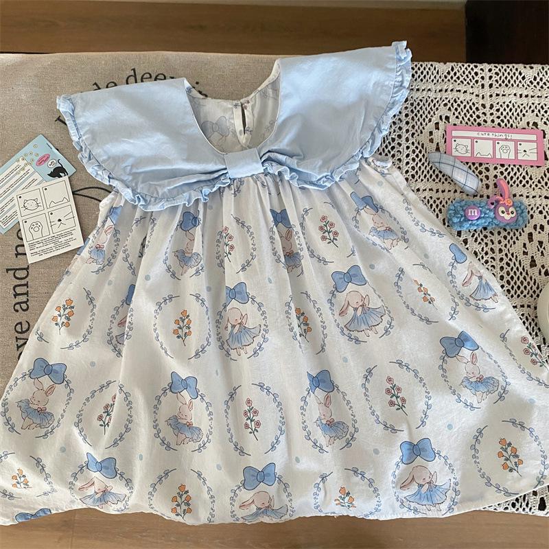 

Clearance: No Returns/Exchanges - Girls Floral Lapel Dress, Resort Style, Fresh Princess Design 100cm