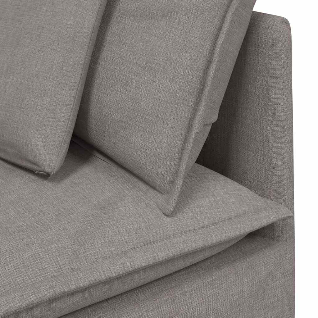 Modular Sofa with Footstool Cushions Fabric Taupe