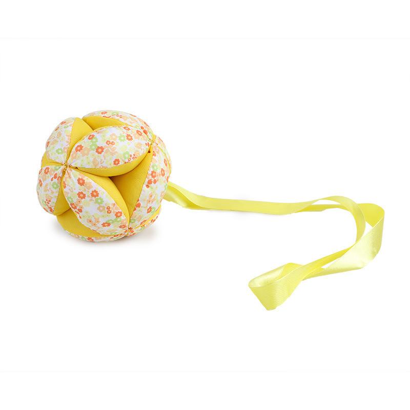 

Cloth Novelty Infant Hand Grasp Ball Baby Toddler Children Rattle Toy Ribbon жёлтый