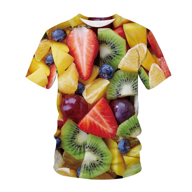 Hip Hop Fruit 3d Printed Summer Men's T-shirt Fun Kiwi Strawberry Fashion Short Sleeve Shirt Street