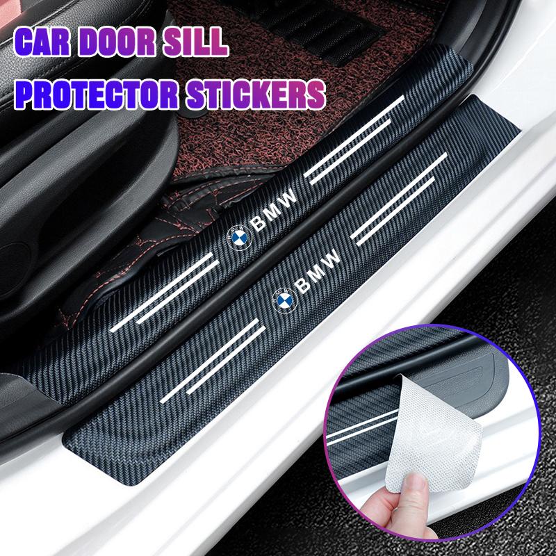 AAAQL1 Car Carbon Fiber Door Sill Strip Sticker Trunk Guard Plate Sticker For BMW 1 2 3 4 5 7 Series X1 X3 X4 X5 X6 X7 F10 F20 F30 G20