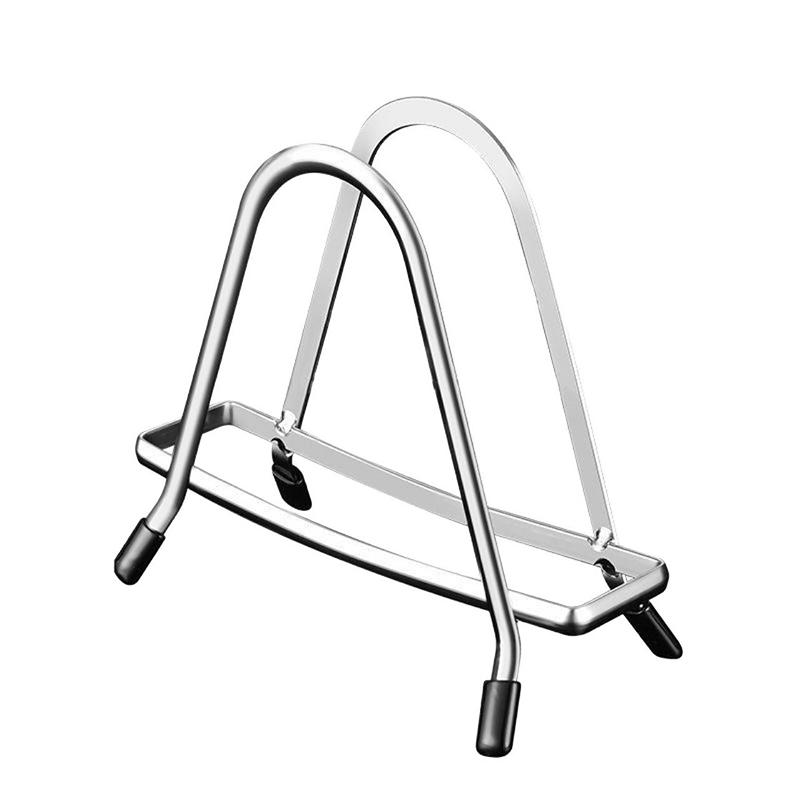Stainless Steel Kitchen Organizer Stand - Multi-Purpose Pot Lid  & Cutting Board Holder, Countertop Storage Rack for Cookware