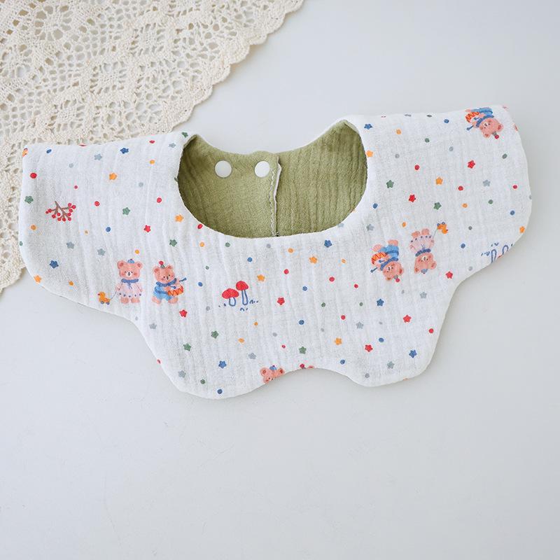 

Class A Cotton Petal Baby Bib: Six-Layer Gauze, Anti-Spit-Up, Double-Sided Design.
