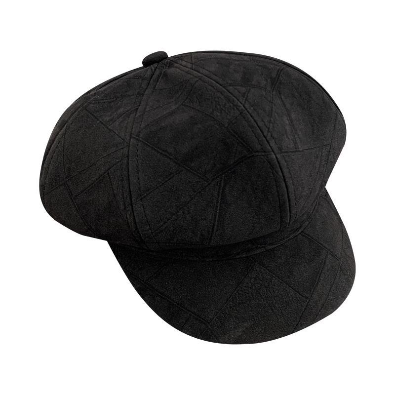 Duck Tongue Beret Women's Autumn and Winter Japanese Big Head Versatile Octagonal Hat Korean Style Face Showing Little Painter Hat