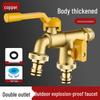 All-Copper Dual-Control Outdoor Anti-Freeze Faucet with Lock, Two-Outlets for Washing Machine and Courtyard Use.