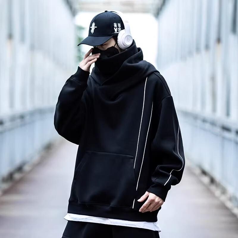 AOGZ Guochao Unisex Fleece-Lined High-Neck Hooded Sweatshirt L
