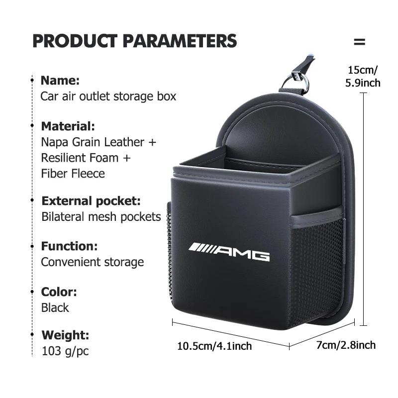 Leather Car Air Outlet Storage Bag Phone Hanging Bag Supplies For Mercedes Benz AMG A B C E S G Class A180 CLK CLA GLE GLC W212 PP64