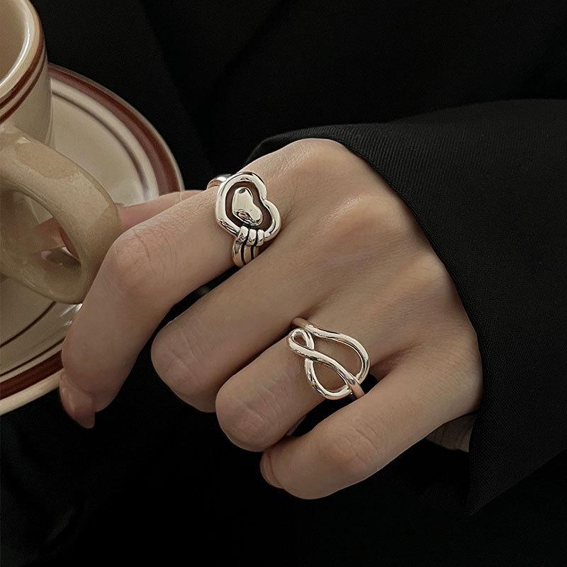 Retro Otevřený prsten Srdce a Noty - Melodie Lásky 2024 Trend Párů