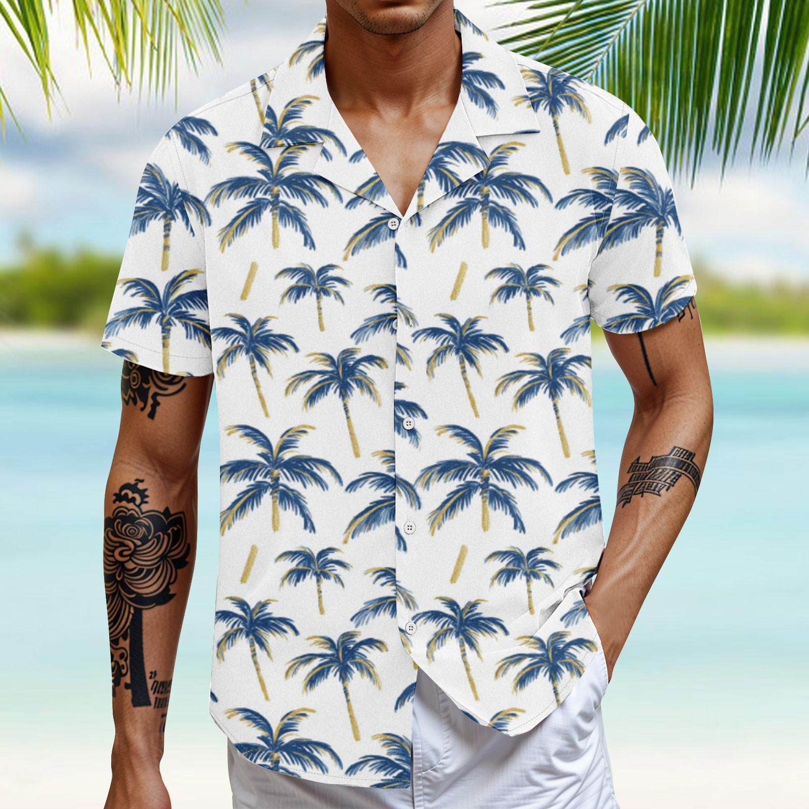 

Мужская повседневная свободная рубашка с короткими рукавами, модная рубашка с принтом, топ XXXXL белый