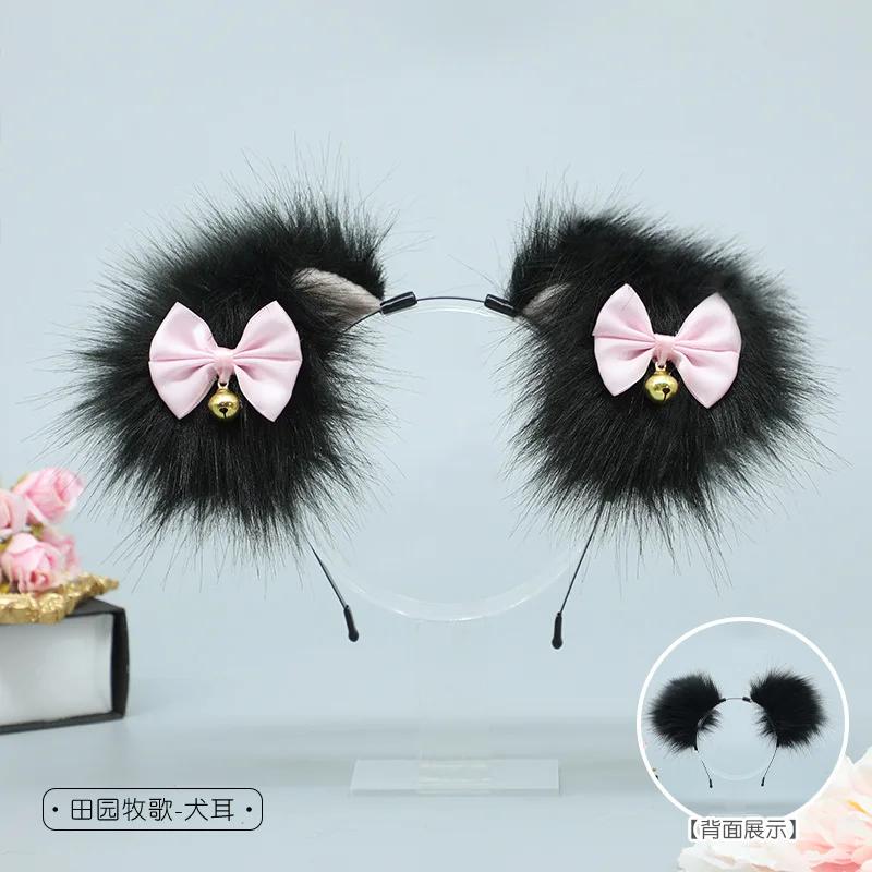 

Handmade Girl Halloween Cosplay Set Anime Fluffy Cute Fox Cat Wolf Ear Tail Hair Animal Lolita Party Show Accessories Cosplay