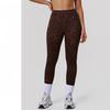 Damen Hohe Taille Leopard Muster 9/10 Yoga Leggings Bauchkontrolle Trainingshose