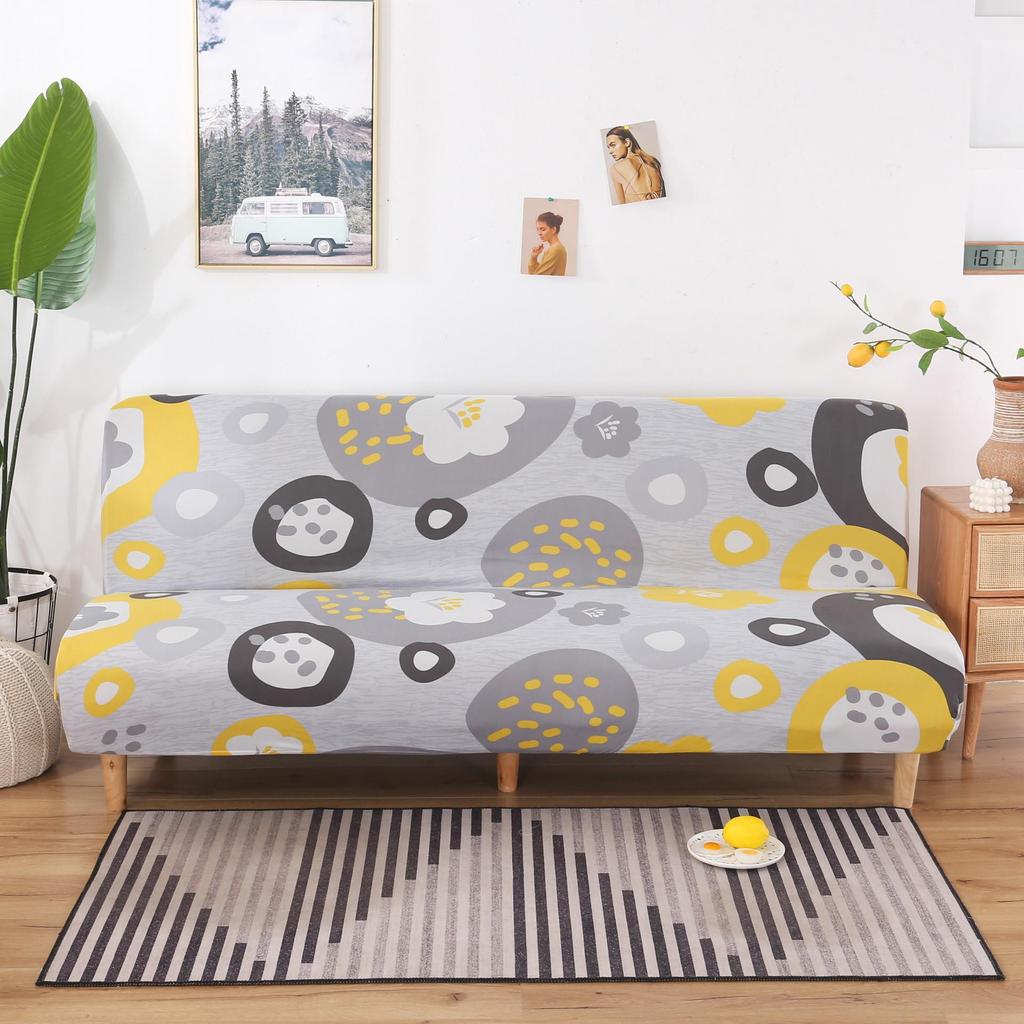 Universal Printed Sofa Cover for Armless Folding Sofas