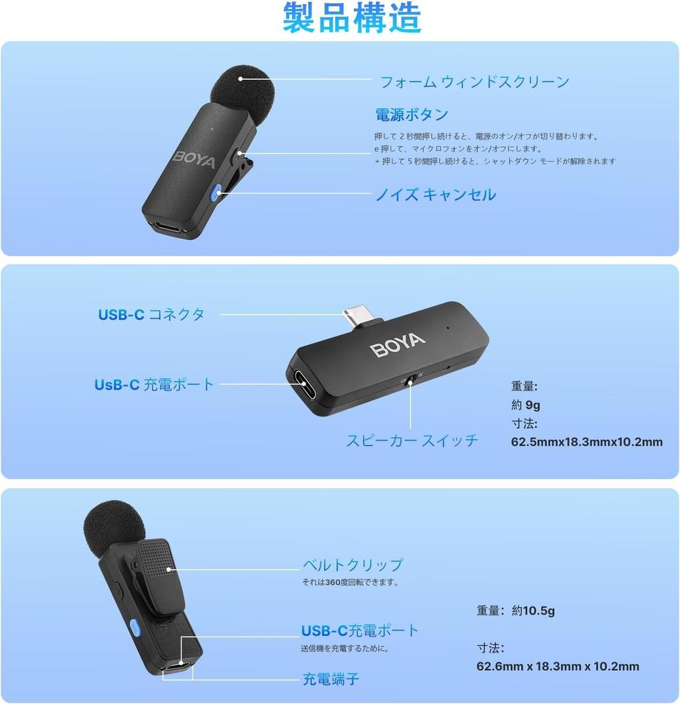 BOYA BY-V4U Wireless Lavalier Microphone 4 Users USB-C Noise Cancelling 200m Range 18H Battery Compact Clip-On for Vlogging Streaming Interviews Black