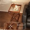 Sturdy Base Foldable Coffee Table Quick Setup Mini Side Table Wooden Small Table  Home Living Room
