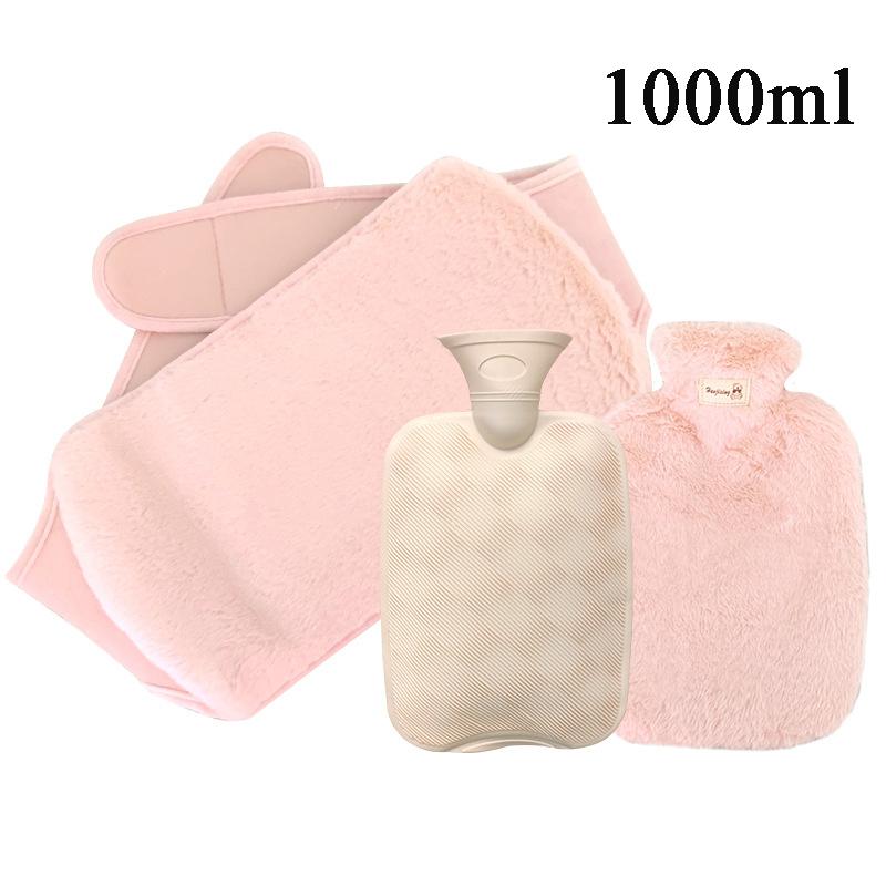 

Water Filled Hot Water Bag Imitation Rabbit Fur Plush Bag Waist Strap Women S Winter Hand Foot And Abdominal Warmers 1/2l