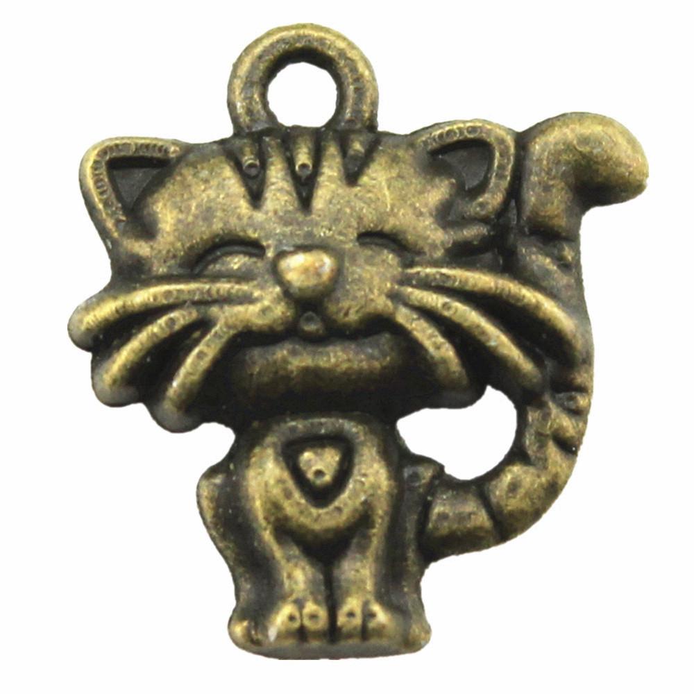 Charms Cat Pendants Heart Alloy Crafts For DIY Jewelry Making Accessories