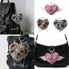 Unique Y2K Themed Fuzzy Keychain With Winged Heart Charm Delicate Keyrings Pendant Accessory For Bags And Keys