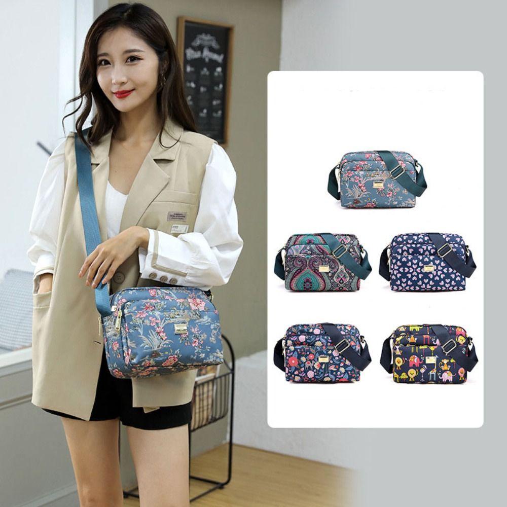 Niche Design Zipper Crossbody Bag Three-layer Small Phone Bag Simple Shoulder Bag  Girls