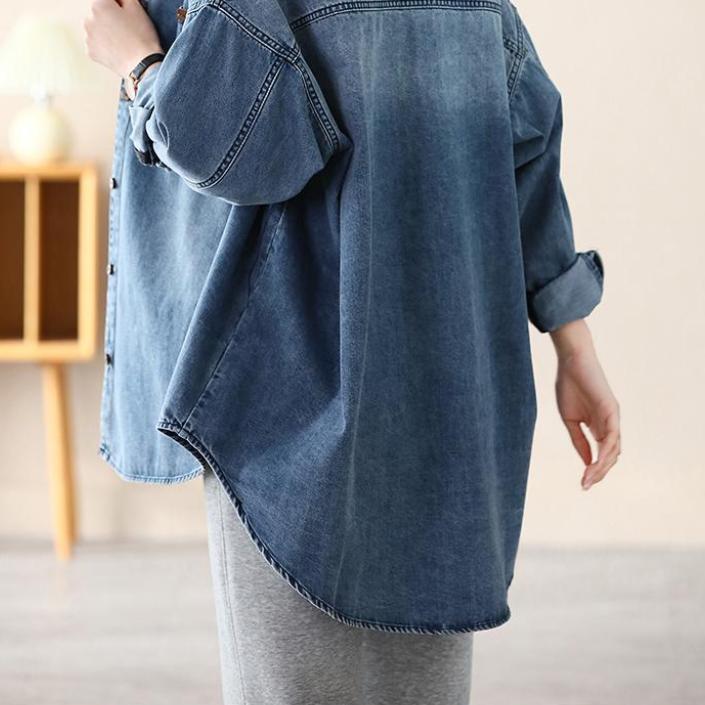 Plus-size Loose Denim Shirt Jacket Shirt Women Spring Clothing Coat Jacket