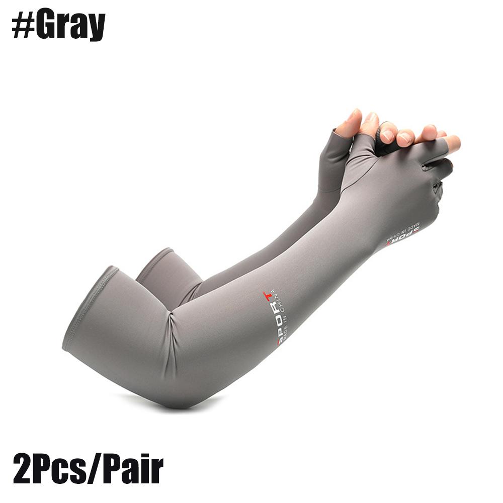 1 Paar Armmanschetten aus Eisseide für Herren, Sommer, verlängerte Fahrradmanschette, Camouflage, rutschfest, coole Halbfinger-Sonnenschutzhandschuhe für Damen