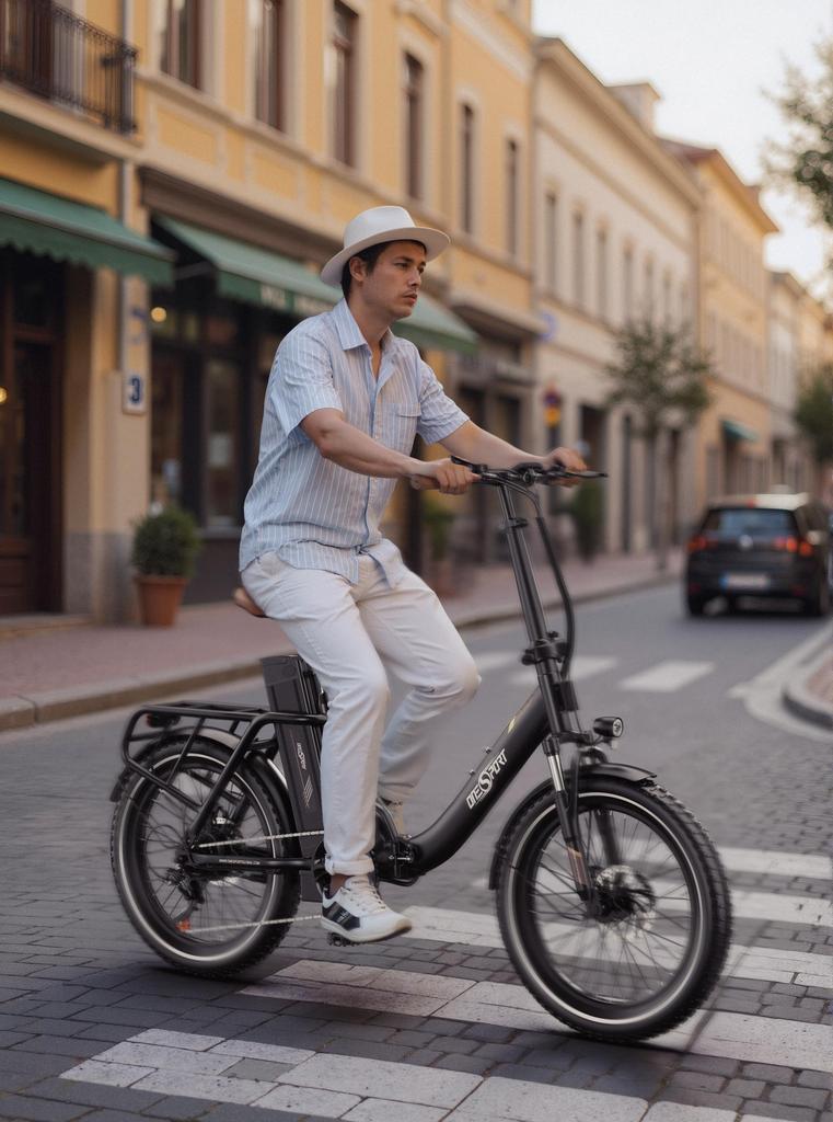 OneSport OT16-2 Folding Electric Bike 20*3.0 Tires 250W Motor 48V17Ah Battery 25km/h Speed 120KM Max Range City Commute Ebike