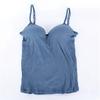 Sommer Damen Nahtloser Leibchen-BH Sling Bottoming Shirt V-Krawatte Brustpolster Ärmellose Weste