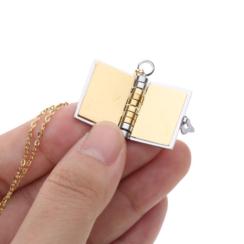 Pusty Otwierany Naszyjnik Książka Stal Nierdzewna Medalion na Zdjęcie Łańcuszek na Szyję dla Mężczyzn Kobiet Prezent dla Pary DIY Akcesoria do Biżuterii