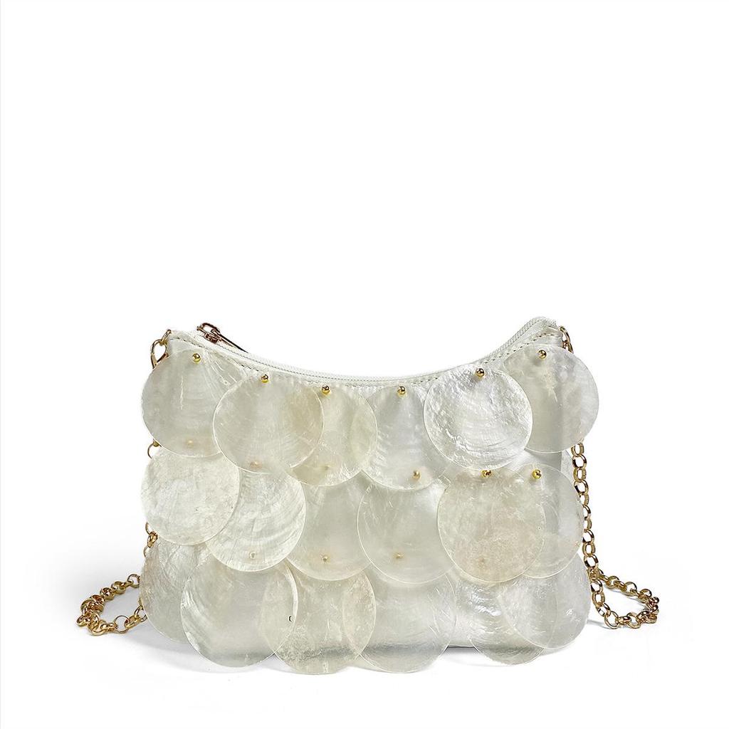 2024 Fresh Fairy Sequin Chain Handwoven Shell Bag