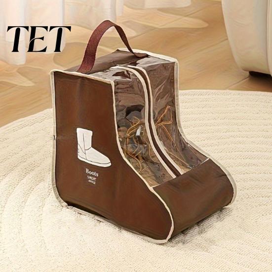 Home Organization Accessories Boots Storage Bag with Zipper And Handle, Portable Transparent PVC Dust Closet Solution Proof Organizer, Dust-proof