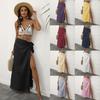 European & American Women's Strappy Beach Dress - Tassel Patchwork, Irregular, One-Piece Sexy Skirt 705