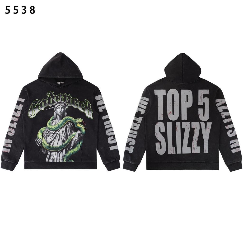 American Trendy GD Rock Retro Distressed Hoodie - Autumn/Winter Fashion