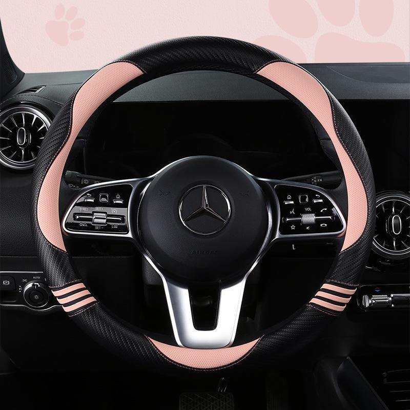 FSB Cartoon Cat Carbon Fiber Steering Wheel Cover – Cute, High-End, Sporty Design