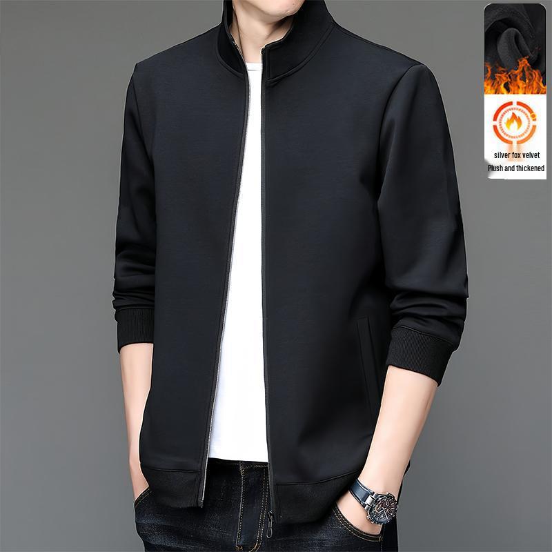 

Men s 2025 High-End Fleece Stand Collar Hoodie Jacket for Autumn/Winter 4XL (recommended 160-180 jin)