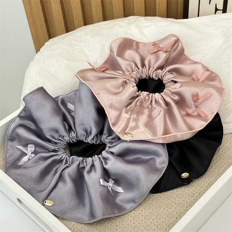 Fabric satin bow large intestine hair band simple head flower new temperament headgear hair accessories high sense
