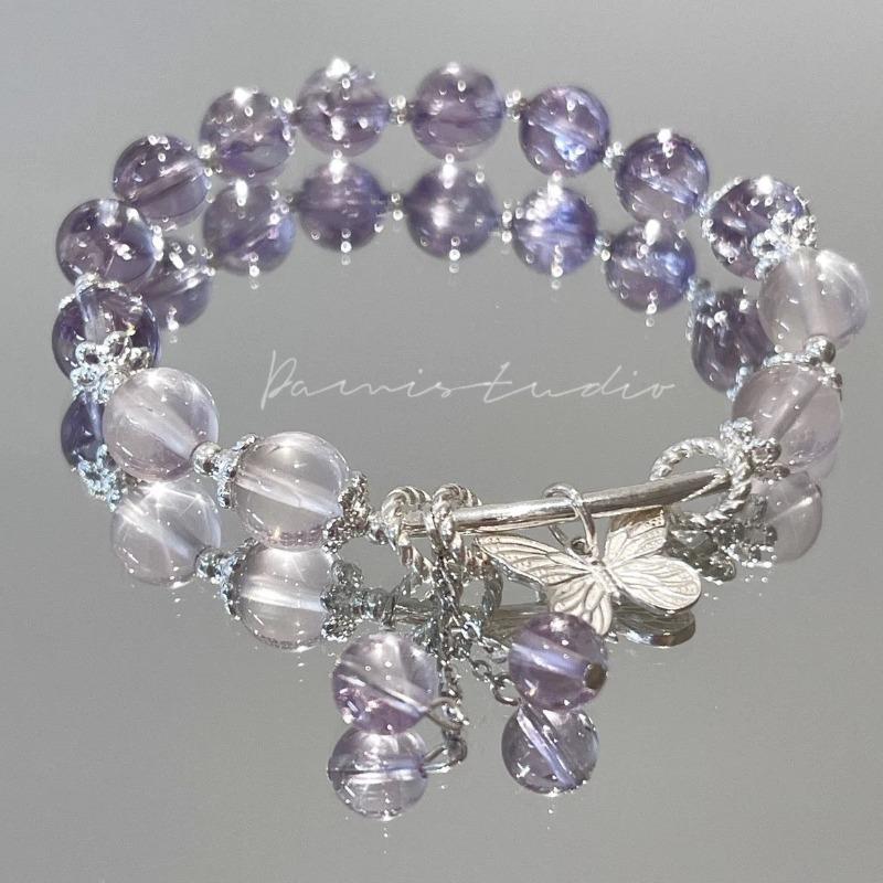Pulsera de Flor Azul Profundo Orquídea Morada - Un Accesorio Único y de Alta Gama para Mujer, Adecuada para Todas las Ocasiones Como un Regalo Versátil.