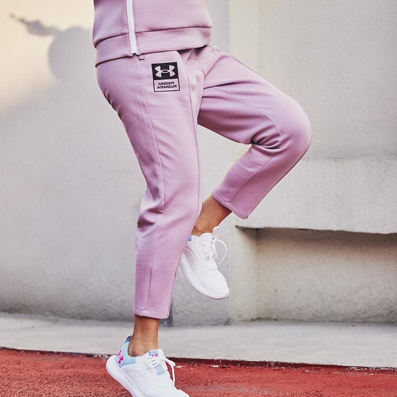 Under Armour Knit Training Sweatpants Women Bottoms Pink 1369418-698